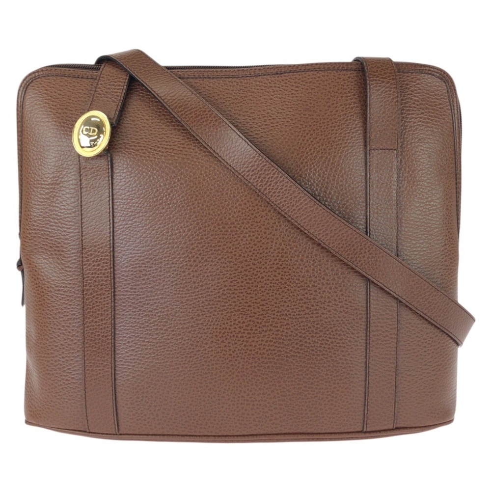 DIOR Vintage Brown Leather Shoulder Bag